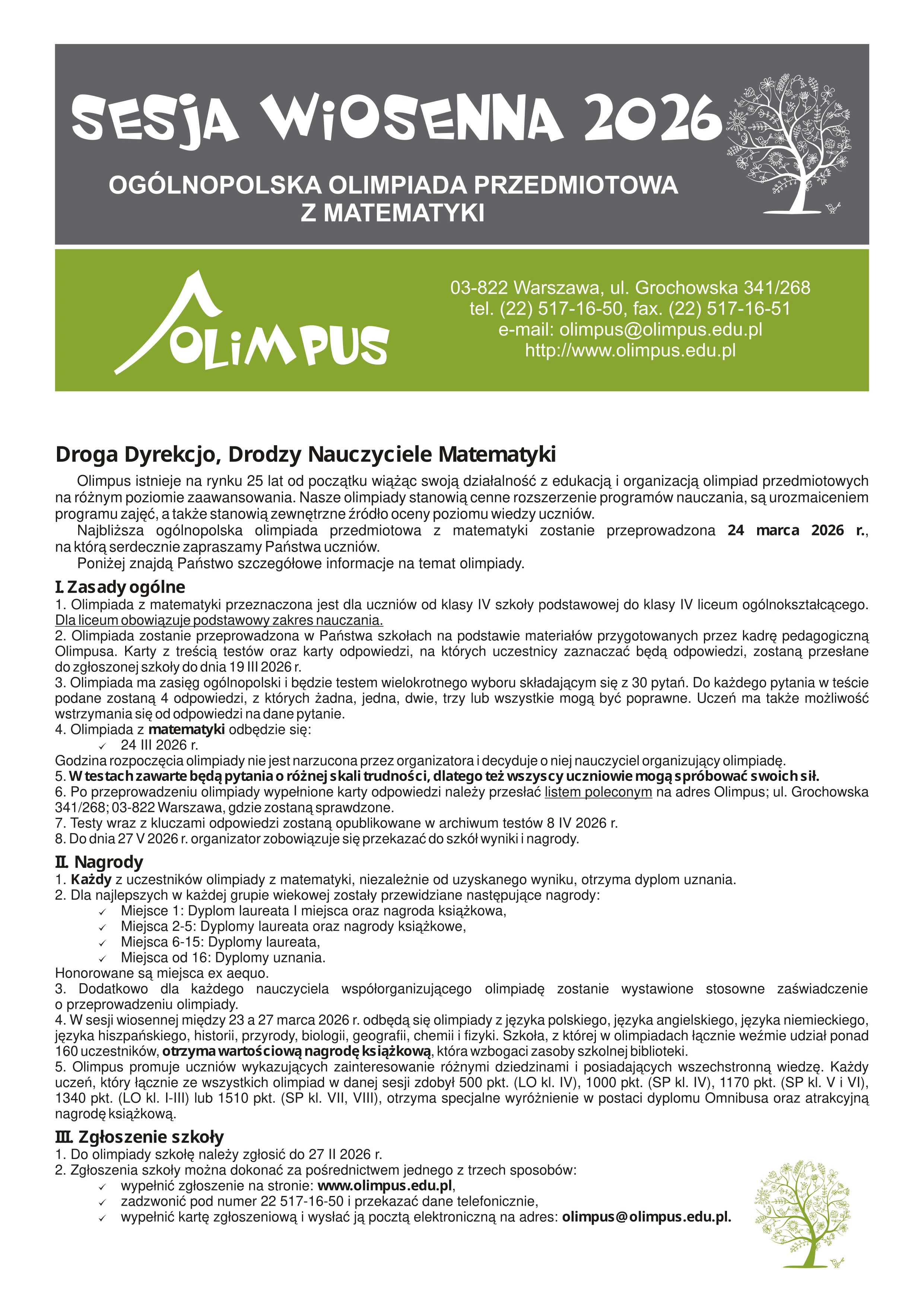 KARTA ZGLOSZENIOWA MATEMATYKA