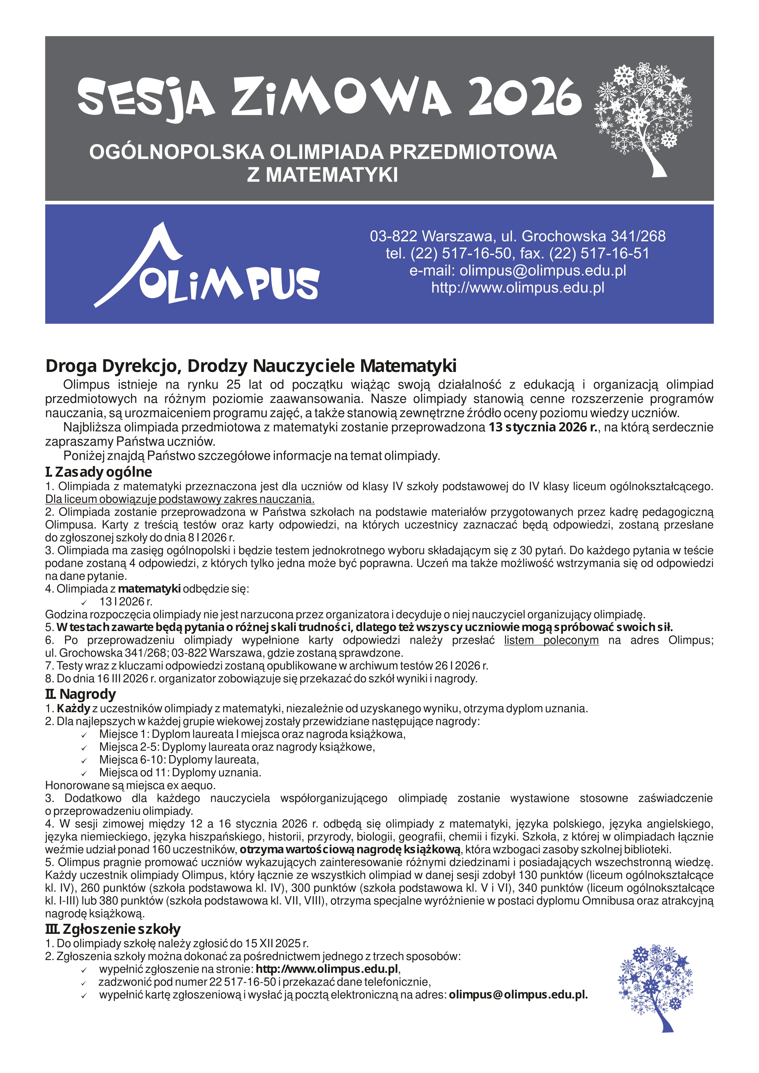 KARTA ZGLOSZENIOWA MATEMATYKA